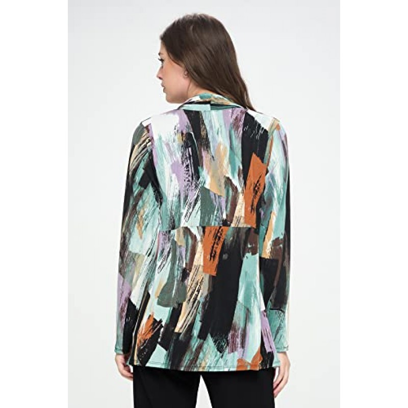 Jostar 여성용 프린트 재킷 가디건 - 긴 소매 프린트 미드 컷 프린트 스웨터
