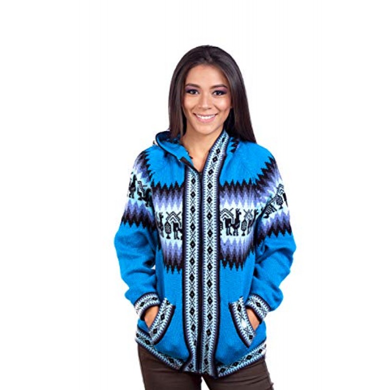 INTI ALPACA 알파카 여성 니트 호디 터콰이즈 스웨터