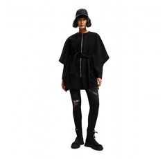 Desigual 여성 판초 코트, 블랙, U