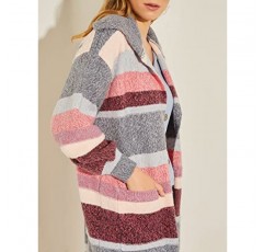 MISOOK 니트 우븐 여성용 재킷 - 화려한 디자인 여성 캐주얼 스웨터 재킷 & 블레이저