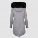 여성용 모피 코트 여성용 겨울 퍼퍼 코트 헤비 따뜻한 롱 파카 다운 자켓 (모피 후드 체크 무늬 자켓 포함)