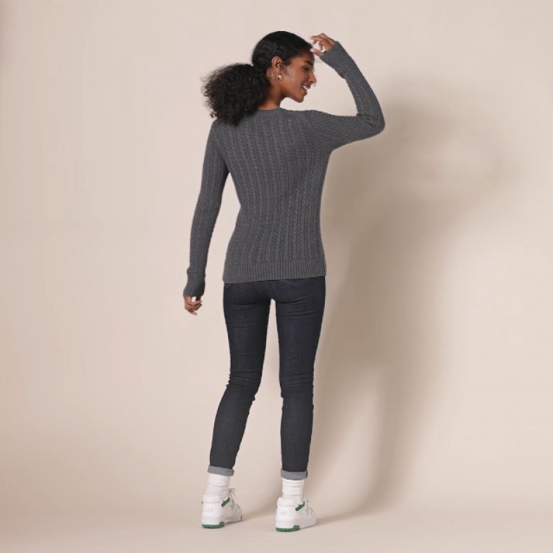 Amazon Essentials 여성용 피셔맨 케이블 긴소매 크루넥 스웨터(플러스 사이즈로 구매 가능)