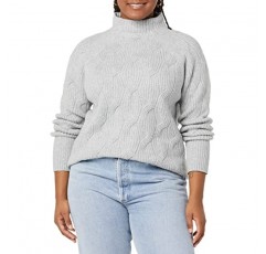 Amazon Essentials 여성용 소프트 터치 퍼널 넥 케이블 스웨터