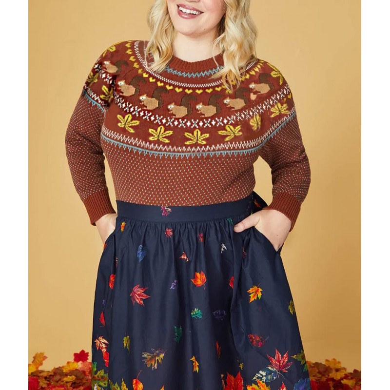 YEMOCILE 할로윈 니트 스웨터 여성용 귀여운 유령 패턴 고딕 스트리트웨어 긴 소매
