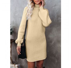 Caracilia 여성용 스웨터 드레스 긴 소매 풀오버 립 니트 짧은 가을 옷 스웨터 복장