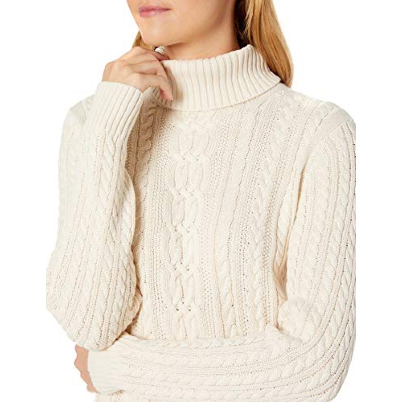 Amazon Essentials 여성용 피셔맨 케이블 터틀넥 스웨터(플러스 사이즈로 구매 가능)