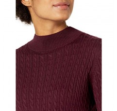 Amazon Essentials 여성용 클래식핏 경량 케이블 긴소매 모크 넥 스웨터