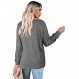 WIHOLL 여성용 스웨터 긴 소매 V 넥 솔리드 컬러 패션상의