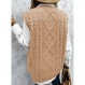 NALANISA 여성 브이 넥 민소매 오버 사이즈 스웨터 조끼 캐주얼 루즈 케이블 니트 스웨터 탱크 풀오버 가을 겨울 의상