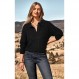 PRETTYGARDEN 여성용 긴 소매 단추 V 넥 칼라 스웨터 2023 가을 캐주얼 청키 니트 풀오버 탑