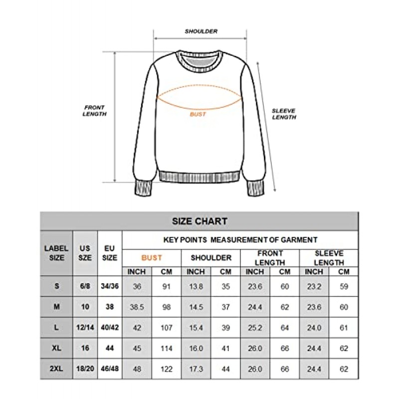 QUALFORT 여성용 크루넥 스웨터 풀오버 소프트 니트 스웨터