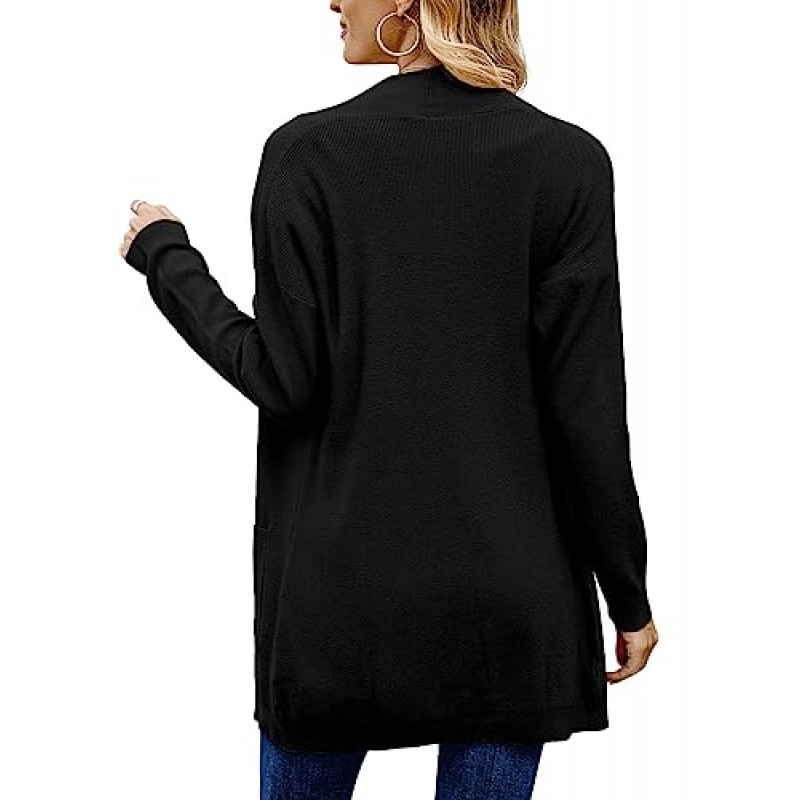 ANIXAY 여성용 카디건 캐주얼 오픈 프론트 니트 코트 긴 소매 경량 스웨터 (포켓 포함) Soft Outwear