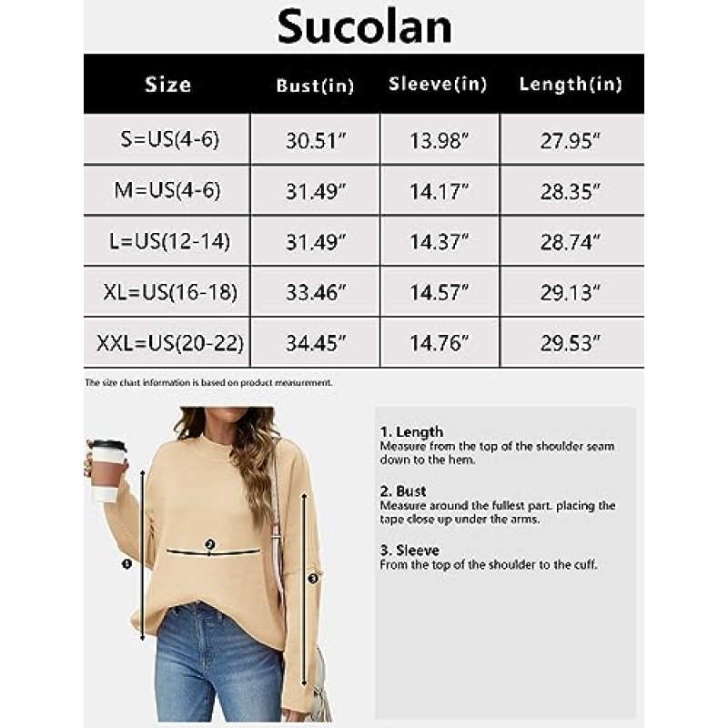 Sucolan 여성용 Crewneck 대형 스웨터 2023 가을 패션 Batwing 긴 소매 니트 사이드 슬릿 풀오버 스웨터 탑