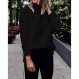 BTFBM 여성 아늑한 긴 소매 모의 목 패션 스웨터 부드러운 솔리드 컬러 립 니트 캐주얼 가을 겨울 풀오버 스웨터