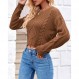 Imily Bela Womens Cropped Sweater 케이블 니트 청키 가을 크루 넥 캐주얼 루즈 긴 소매 풀오버 자르기 탑