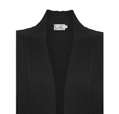 Cielo 여성용 솔리드 베이직 오픈 프론트 포켓 니트 스웨터 가디건