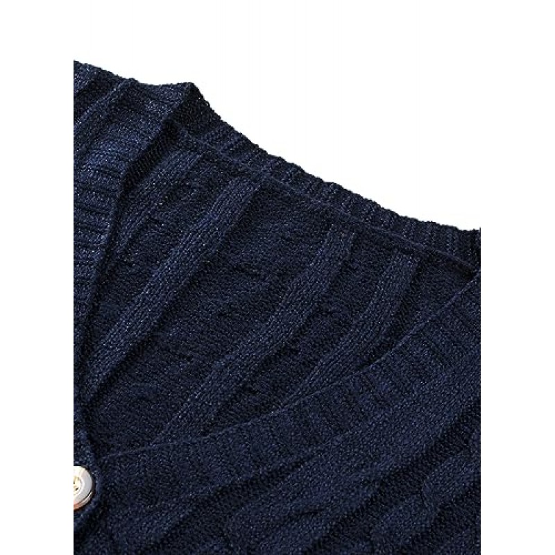 Dokotoo 스웨터 드레스 V 넥 긴 소매 니트 풀오버 스웨터 트렌디 버튼 Bodycon 미니 드레스