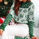 ZAFUL 여성 크리스마스 순록 크리스마스 눈송이 패턴 니트 스웨터 긴 소매 엘크 꽃 프린트 풀오버