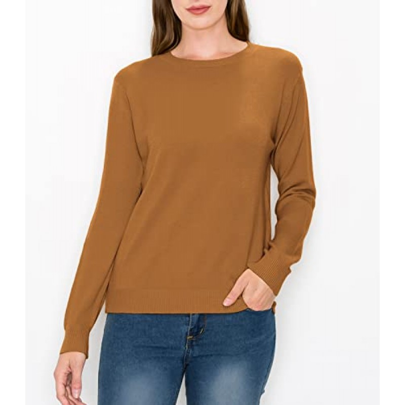 ALWAYS 여성용 경량 스웨터 - 긴 소매 베이직 캐주얼 니트 패션 스웨터