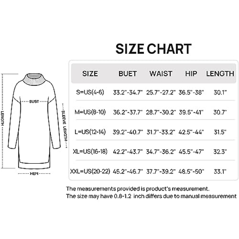 MEROKEETY 여성용 2023 터틀넥 긴 소매 풀오버 스웨터 탑 오버 사이즈 스플릿 리브 니트 미니 드레스