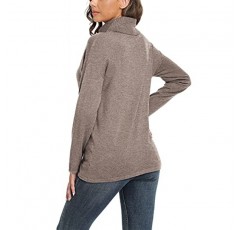 VIISHOW 여성용 터틀넥 스웨터 긴 소매 아늑한 따뜻한 스웨터 캐주얼 경량 소프트 풀오버 점퍼 탑