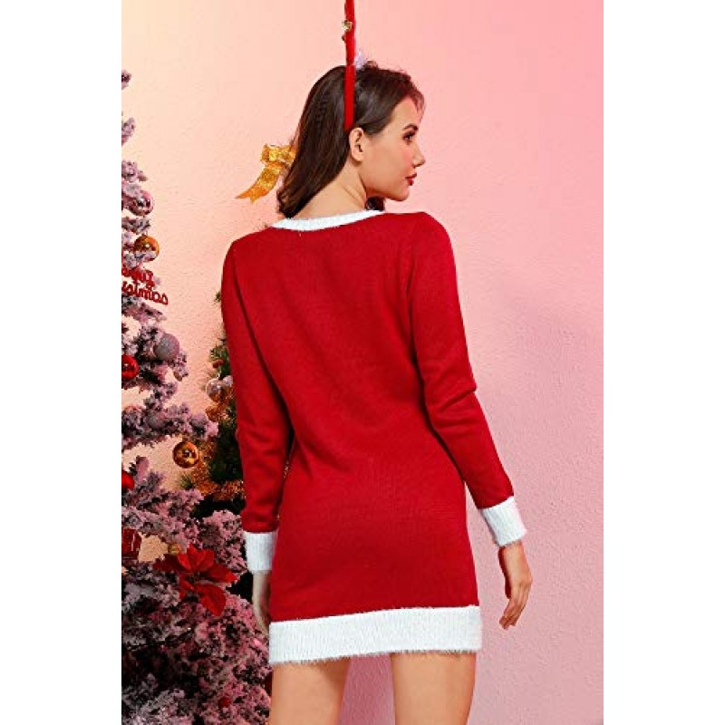 Clarisbelle 여성용 Ugly 크리스마스 긴 소매 풀오버 스웨터