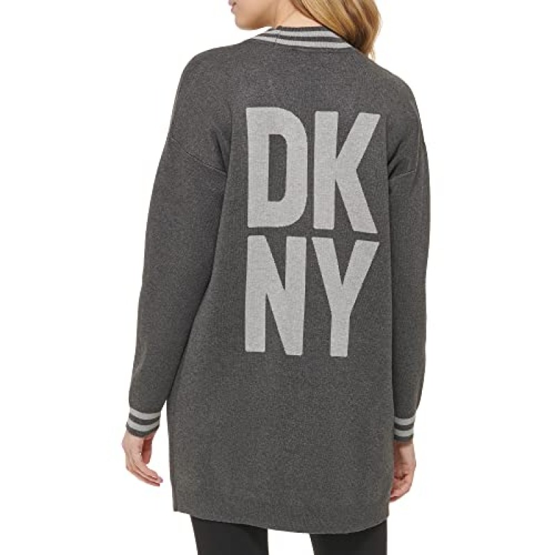 DKNY 여성용 라지 로고 긴팔 스웨터