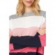 Tommy Hilfiger 여성용 컬러블록 모크 넥 에브리데이 스웨터