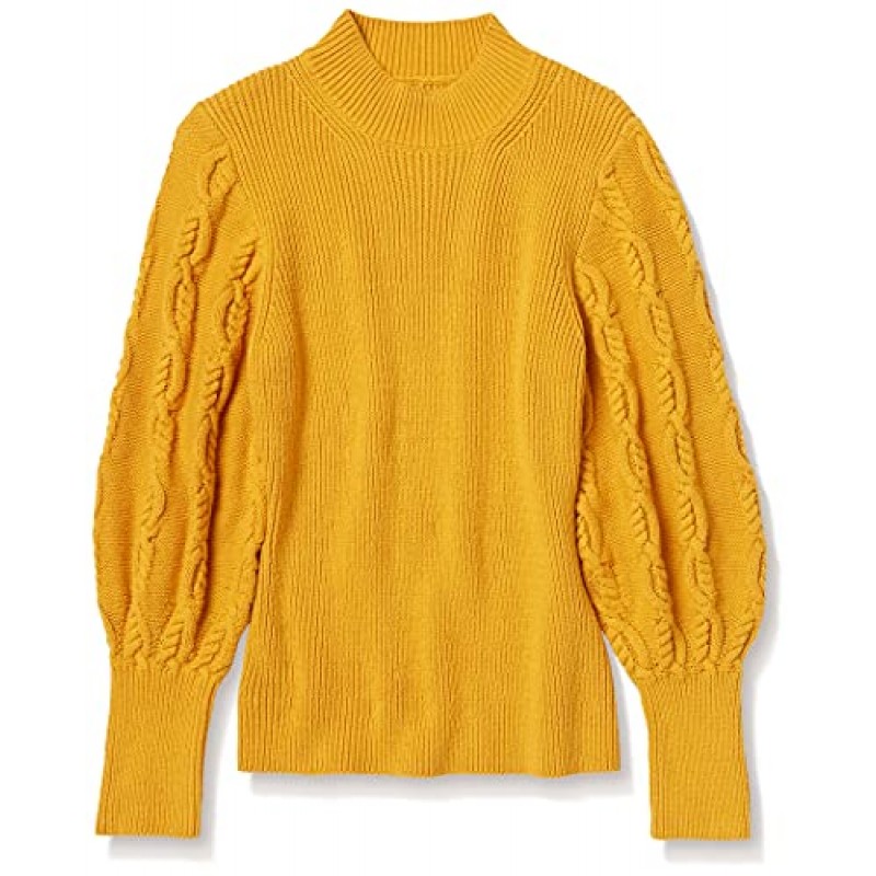 케이블 스티치 여성용 케이블 슬리브 골지 스웨터