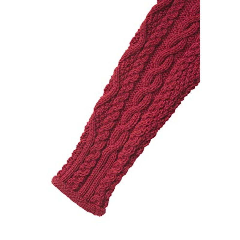 Aran Crafts 여성 전통 아일랜드 퍼널 넥 스웨터 (100% 메리노 울)