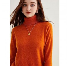 LINY XIN 여성용 터틀넥 100% 순수 캐시미어 스웨터 가을 겨울 따뜻한 부드럽고 가벼운 긴 소매 니트 풀오버