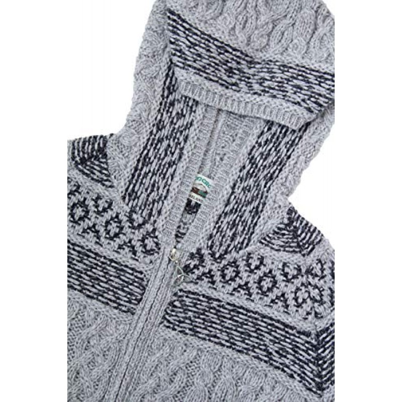 Aran Crafts 여성용 아이리쉬 소프트 니트 페어리슬 후드 스웨터 (100% 메리노 울)