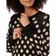 케이블 스티치 여성용 폴카 도트 체크 무늬 스웨터