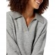 케이블 스티치 여성용 투톤 폴로 넥 오픈 칼라 V 넥 스웨터