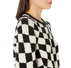 케이블 스티치 여성용 폴카 도트 체크 무늬 스웨터