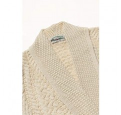 Aran Crafts 여성용 아이리쉬 케이블 니트 엣지 투 엣지 코트(100% 메리노 울)