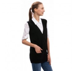 Citizen 캐시미어 여성용 블랙 조끼 가디건 - 전면 포켓이 있는 100% 캐시미어 민소매 V넥 스웨터
