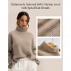 여성용 LilySilk 오버사이즈 스웨터 가을 겨울용 100% 메리노 울 터틀넥 풀오버 스웨트셔츠