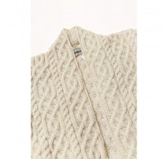 Aran Crafts 여성용 케이블 니트 셀틱 브레이드 엣지 투 엣지 긴소매 가디건 (100% 메리노 울)