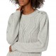 가을 필수품 여성 버튼 숄더 케이블 니트 풀오버 스웨터