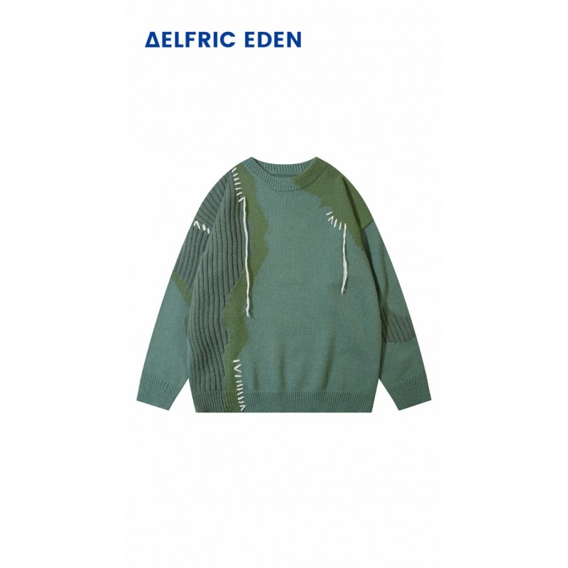 Aelfric Eden 여성용 스웨터 Crewneck 스웨터 빈티지 오버 사이즈 스웨터 가을 겨울 패션 캐주얼 커플상의