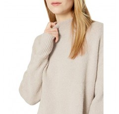 케이블 스티치 여성용 모크 넥 코지 스웨터