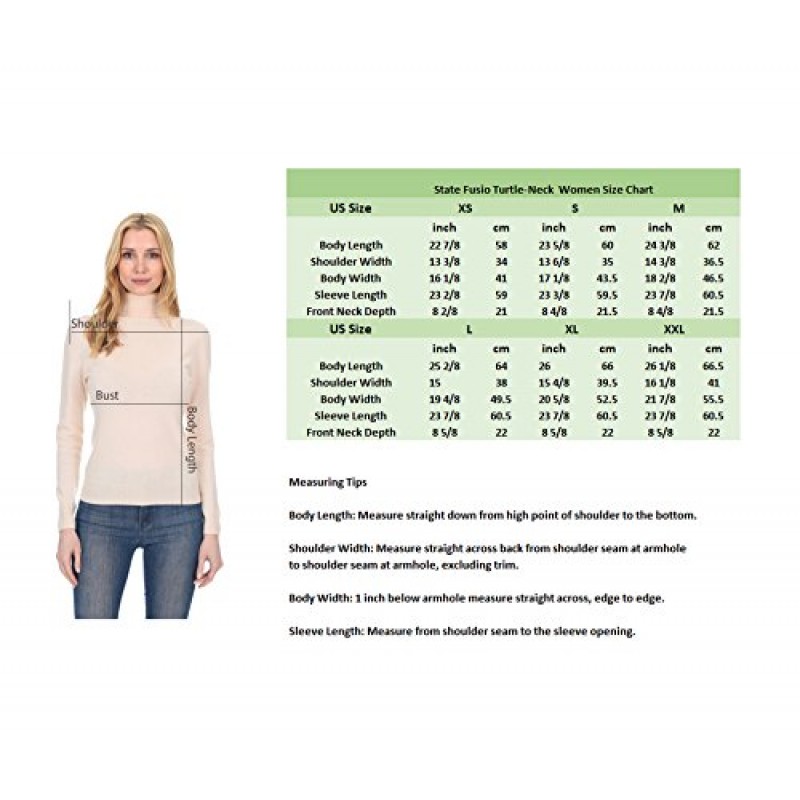 여성용 State Fusio 골지 터틀넥 스웨터 메리노 울 긴 소매 하이 넥 풀오버…