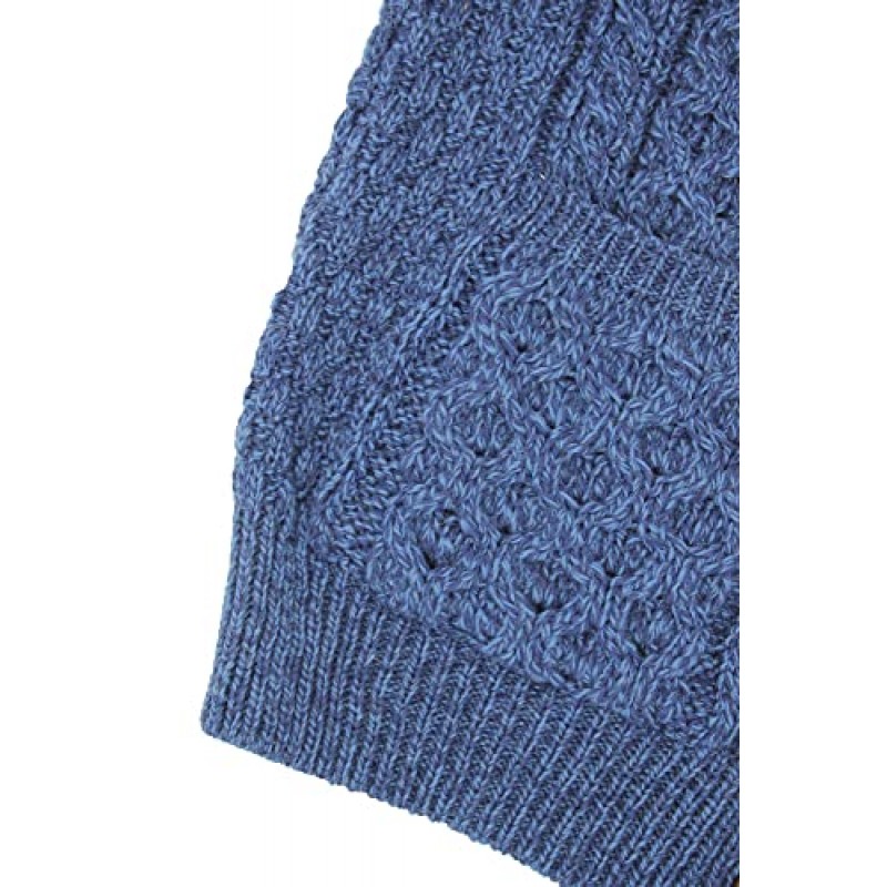 Aran Crafts 여성용 케이블 니트 소프트 버튼 럼버 재킷 (100% 메리노 울)