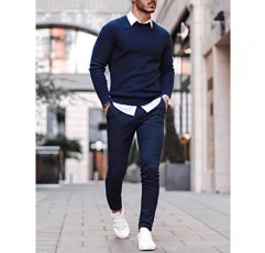 COOFANDY 남성용 크루넥 스웨터 슬림핏 경량 스웨터 캐주얼 또는 드레시한 착용을 위한 니트 풀오버