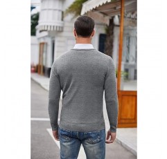 COOFANDY 남성용 드레스 크루넥 스웨터 슬림핏 경량 긴팔 스웨터