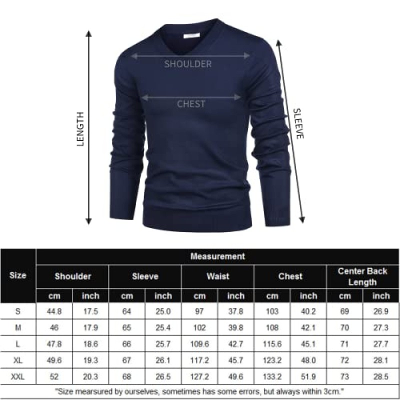 COOFANDY 남성 V 넥 드레스 스웨터 긴 소매 슬림핏 패션 풀오버 스웨터