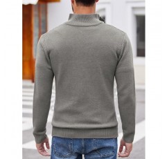 COOFANDY 남성 쿼터 버튼 스웨터 풀오버 케이블 니트 헨리 모크 넥 스웨터
