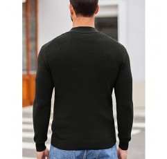 COOFANDY 남성 헨리 니트 스웨터 드레스 긴 소매 단추 풀오버 스웨터 캐주얼 스웨터