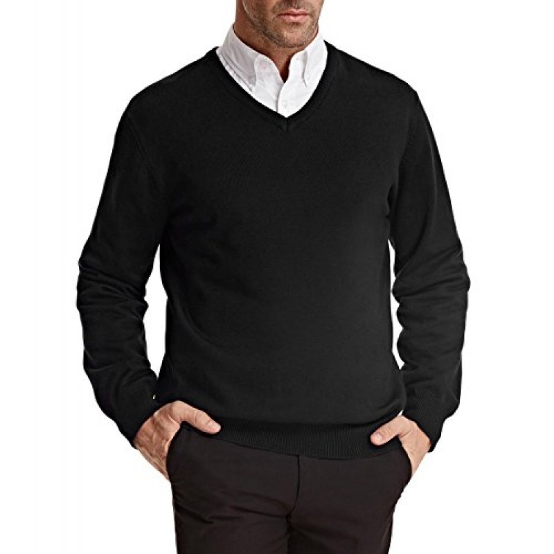 PJ Paul Jones 남성용 V 넥 풀오버 스웨터 클래식 긴 소매 뜨개질 스웨터